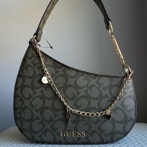 GUESS Khaki Patterned Shoulder Bag